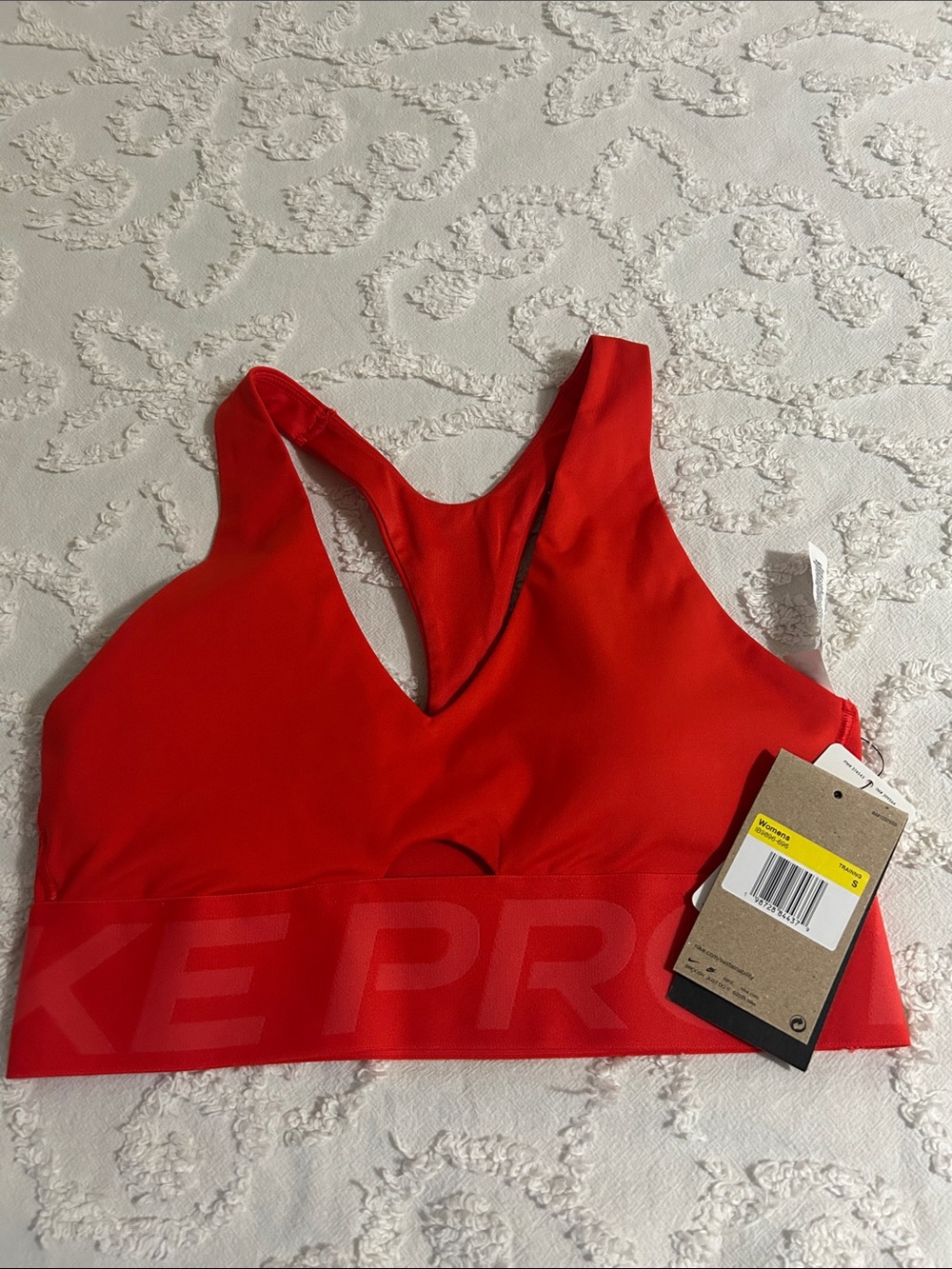 Nike Red Racerback Sports Bra with Elastic Band